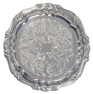 Damascene round saucer set Barocco — 131/D | Metallurgica Motta
