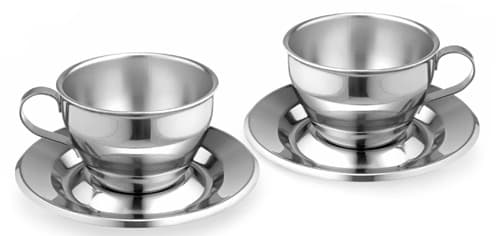 Set 2 capuccino cups with saucer — 1514 | Metallurgica Motta
