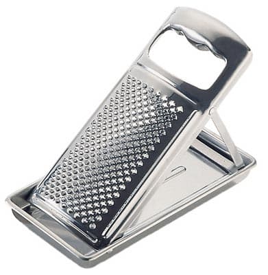 Steel grater with tray and handle — 220 | Metallurgica Motta
