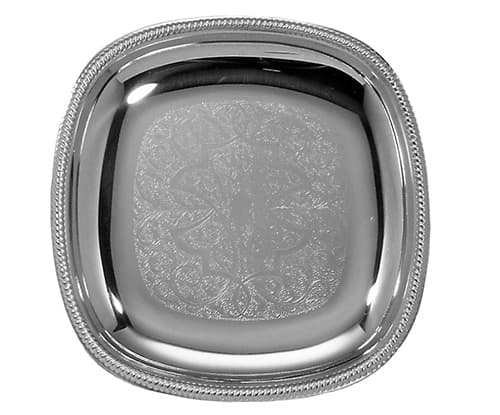 Piatto quadro damaschinato — 735/D | Metallurgica Motta